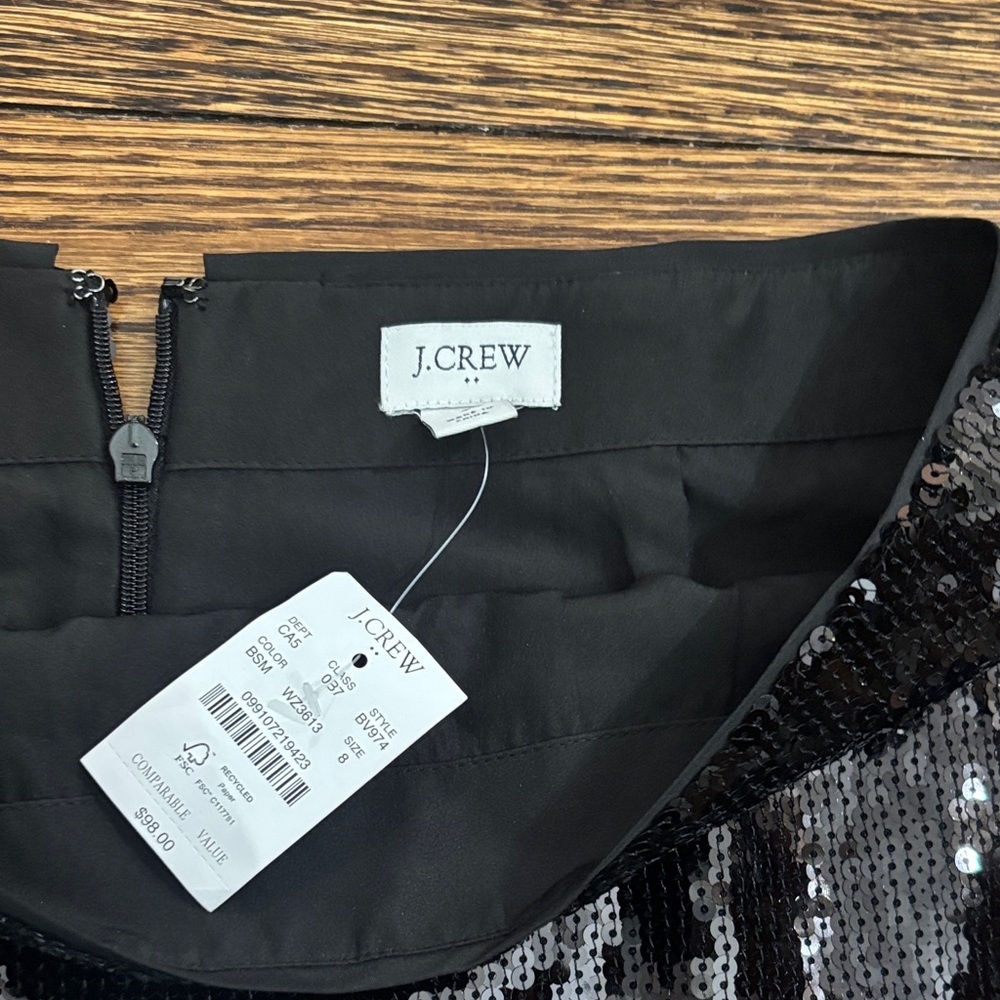 J. Crew Black Sequin Mini Skirt - Picture 2 of 3